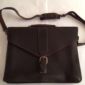 Dark Brown Genuine Italian Leather Handmade Briefcase/ Laptop bag made i…